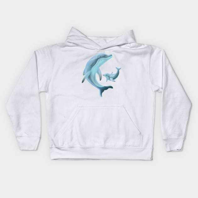 Dolphins Kids Hoodie by nickemporium1